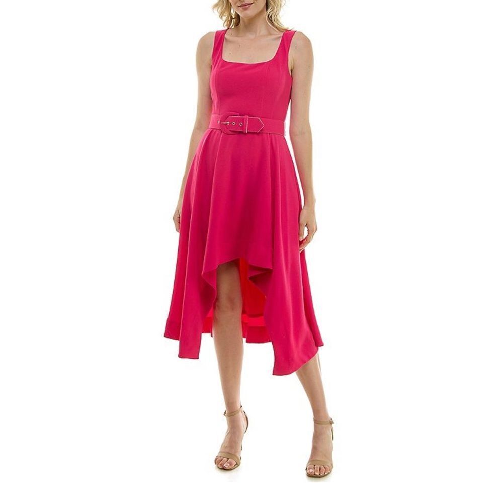 Taylor High- Low Belted Dress-Size 6